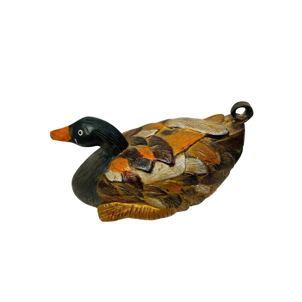 Unbranded Wooden Duck Decoy Hand Carved Painted Bird Figurine 11
